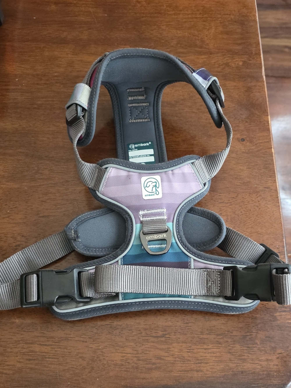 Bark Embark Dog Harness in Gray and Dark Green